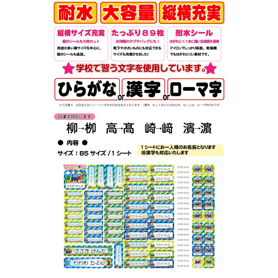 アイロンシール 89枚入り キューティ おなまえシール 30種類から選べ