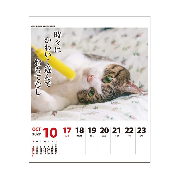 9月より発送開始】アートプリントジャパン カレンダー 2027 猫川柳 週