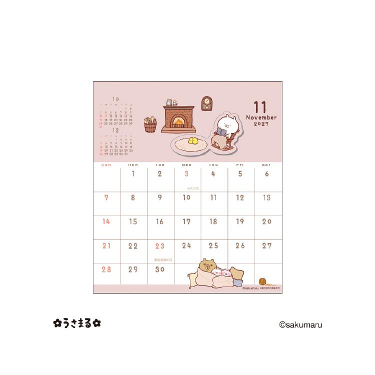 2027年 LINE ハンドメイド卓上カレンダー/sakumaru「うさまる」 27CL