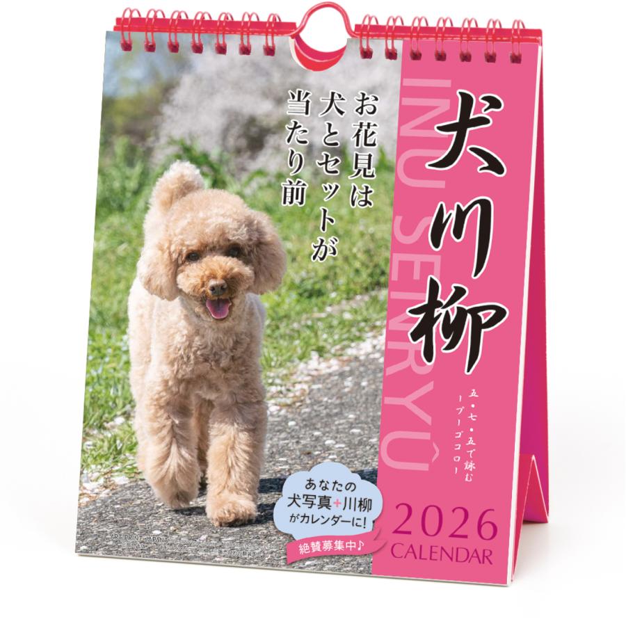 アンティーク　プードルの日めくりカレンダー 2026年 プードル川柳(週めくり)カレンダー 27CL/027 : 印鑑
