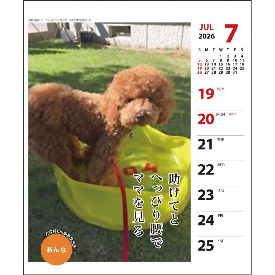2026年 プードル川柳(週めくり)カレンダー 27CL/027 : 印鑑