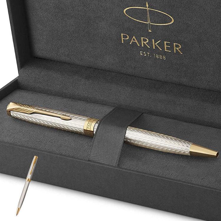 パーカー ソネットプレミアム シルバーミストラル ボールペン 中字