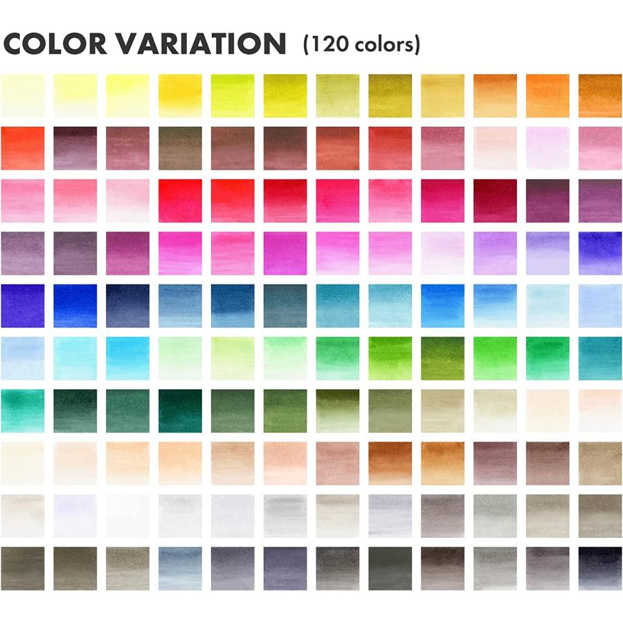 筆ペン ZIG カラーペン クリーンカラー リアルブラッシュ 呉竹 120色 ZIGクリーンカラーリアルブラッシュ 120色セット (RB-6000AT/120V)