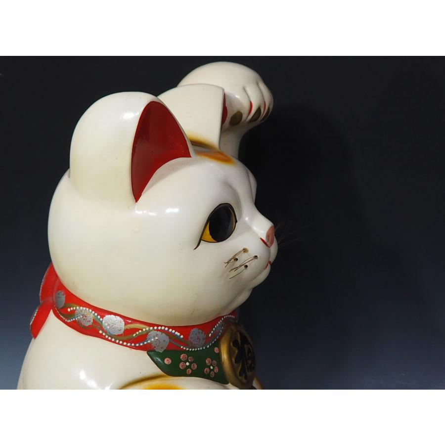 【 招き猫 】 高さ４４ｃｍ　招福 開運 縁起物   オブジェ 置物 商売繁盛 昭和レトロ 開運 貯金箱 陶器 【残さ】