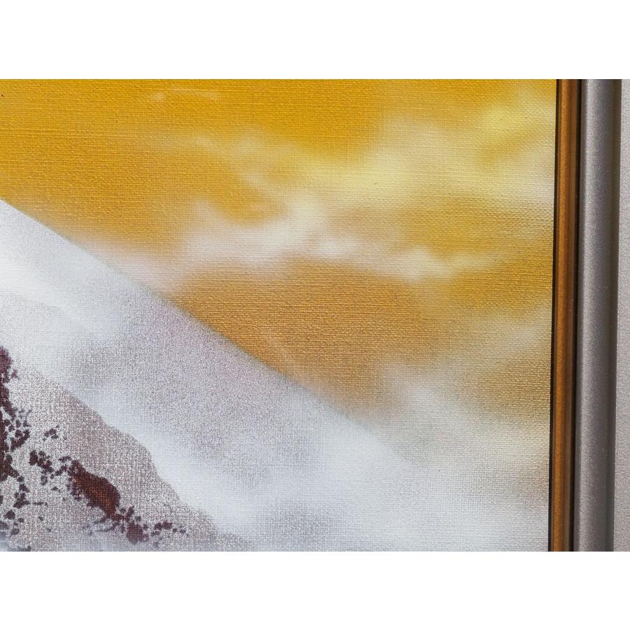 真作】 浜田泰介 絵画 ≪ 神々の座 ≫ ○ 富士山 巨匠 油彩画 8号