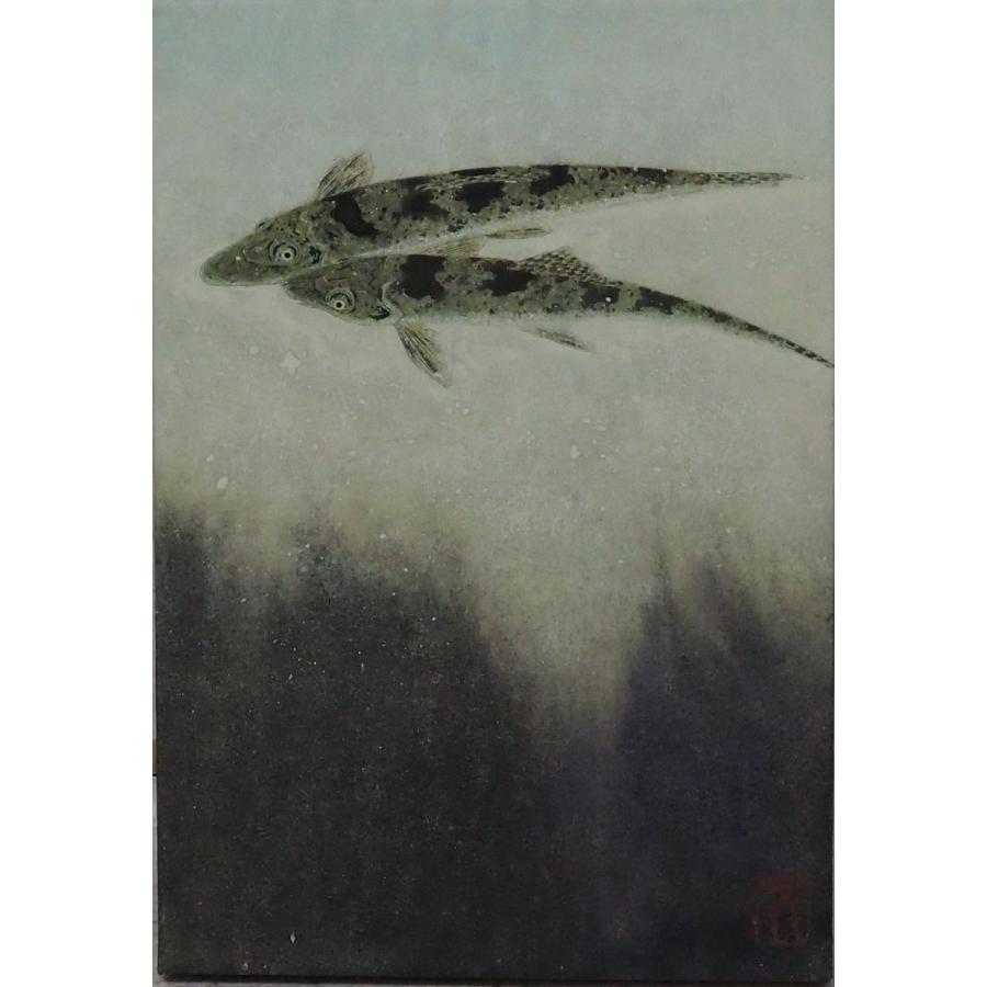 磯部茂樹 絵画 【代表作】 ≪ かまつか ≫ 日本画 カマツカ 湖魚 共
