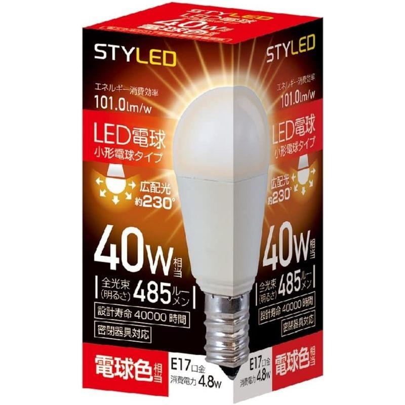 スタイルド LED電球 口金直径17mm 電球40W形相当 電球色 4.8W 小形電球・広配光タイプ 密閉器具対応 HA4T17L1｜ogawashop｜03