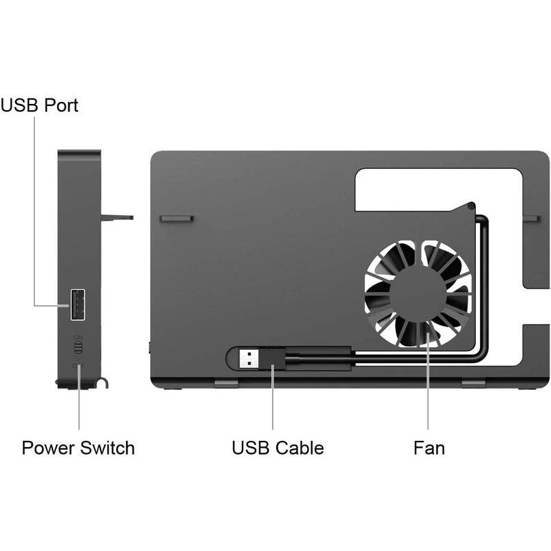 ElecGear Switch ドックセット対応の外部冷却ファン、ニンテンドースイッチドックHAC-007と互換性のある冷却ファン付き外部ヒ｜ogawashop｜05