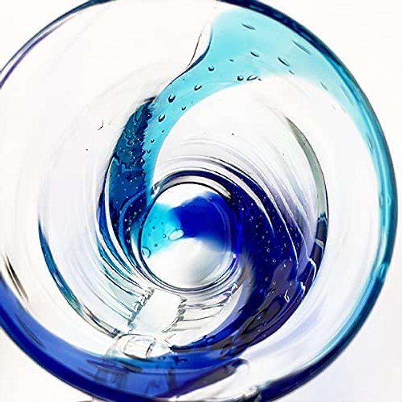 琉球ガラス ビアジョッキ ビールグラス ビアグラス ビールジョッキ 美ら海ジョッキ (青水)｜ogawashop｜03