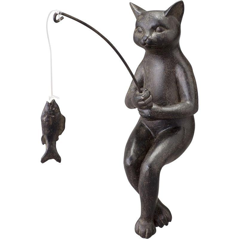 猫の置物 ねこの置物 アンティーク雑貨釣りをする猫｜ogawashop｜04