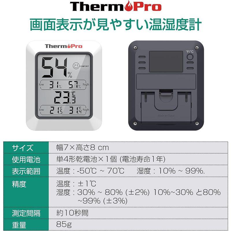 ThermoProサーモプロ 湿度計 デジタル温湿度計 室内温度計湿度計 顔マーク おしゃれ 最高最低温湿度表示 高精度 おしゃれ コンパク｜ogawashop｜09