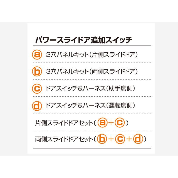 トヨタ 200系 ハイエース 4型以降 パワースライドドア追加スイッチ 3穴パネルキット 両面スライドドアセット ユーアイビークル UI4703-b-c-dの画像