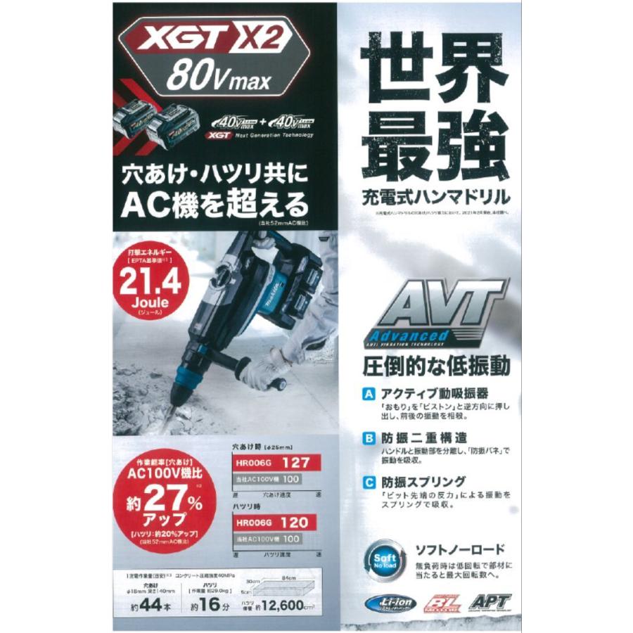 マキタ マキタ 52mm充電式ハンマドリル HR006GZK 本体のみ マキタ マキタ 52mm充電式ハンマドリル HR006GZK 本体のみ