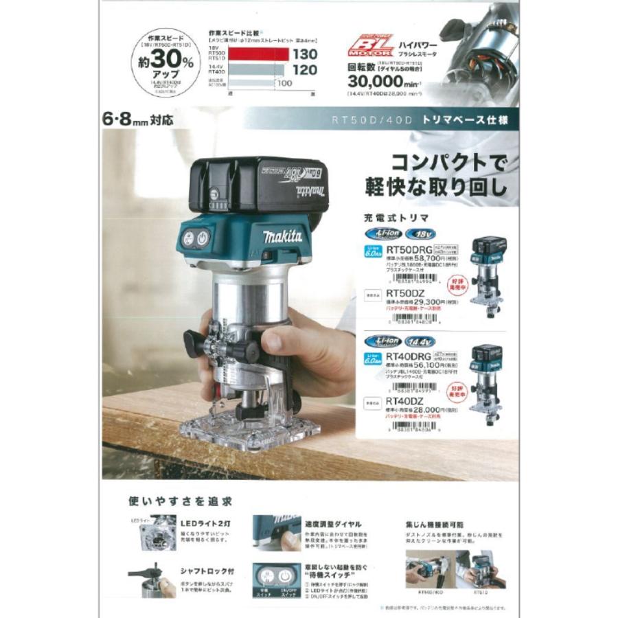 マキタ マキタ 充電式トリマ RT51DZ 18V プランジベース仕様 本体のみ 
