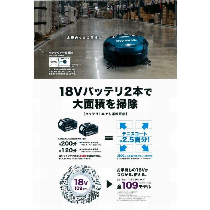 マキタ ロボットクリーナ RC200DZSP リモコン・センサウォールテープ付
