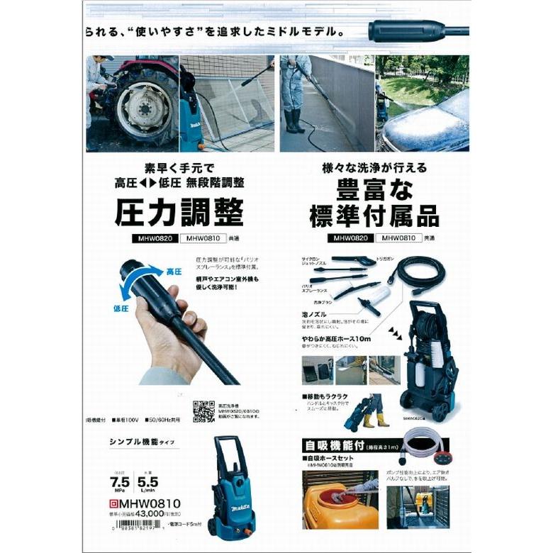マキタ 送料別途 マキタ 高圧洗浄機 MHW0820 高機能タイプ マキタ 送料別途 マキタ 高圧洗浄機 MHW0820 高機能タイプ