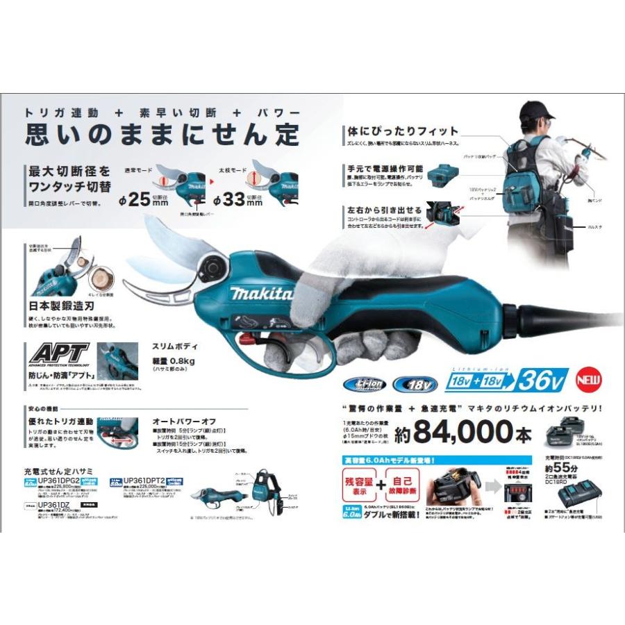 26【新品未使用】 マキタ　充電式せん定ハサミ　UP361DPG2　バッテリ・充電器・ハーネス一式付き 【JS2671041547】(95909円)