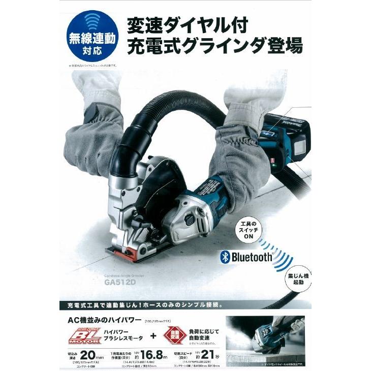 マキタ（makita） 充電式ディスクグラインダ GA518DZ 125mm 本体のみ 