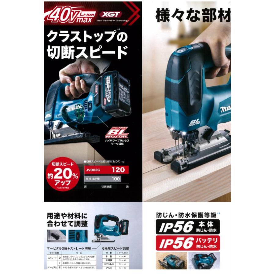 マキタ（makita） 充電式ジグソー JV002GRDX バッテリ、充電器