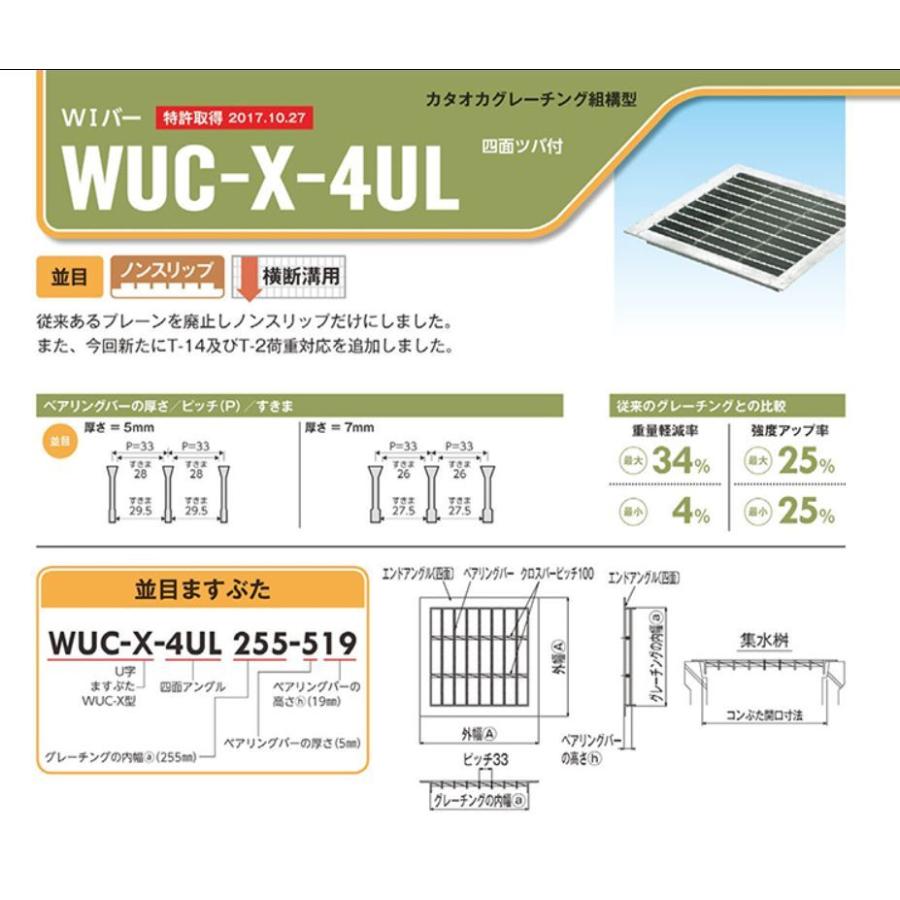 カタオカ グレーチング WUC-X-4UL 260-519 歩道用 2枚限りの大特価 