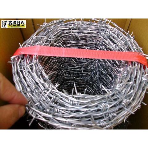動物や不審者侵入防止に メッキ有刺鉄線 ＃16 100m巻 : お