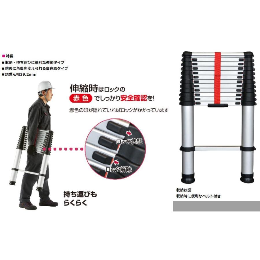 伸縮はしご ピカ PTH-420CB バック付 ピカ 伸縮はしご PTH-420JCB キャリーバック付 : おぎはら - 通販