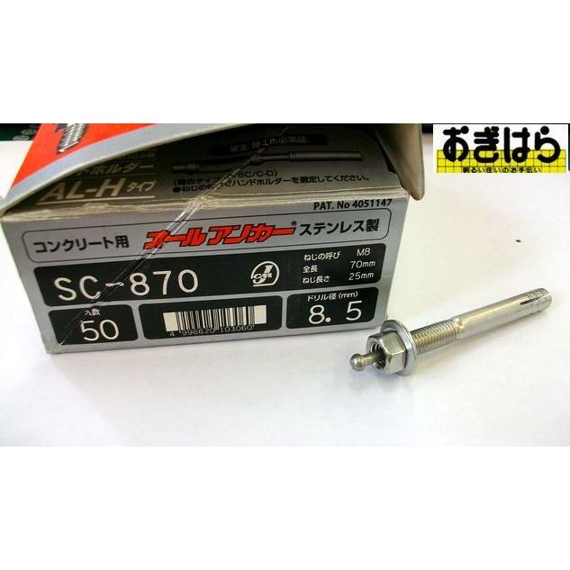 サンコーテクノ ステンレス オールアンカー SC-870 50本入 : お