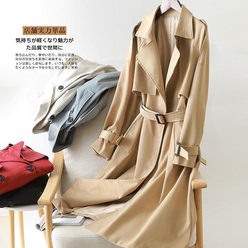 ランキング１位受賞 スプリングコート トレンチコート レディース 春 秋 ロングコート コート オシャレ 着痩せ アウター 韓国風 通勤 オシャレ Ol ゆったり 全ての n Go Th
