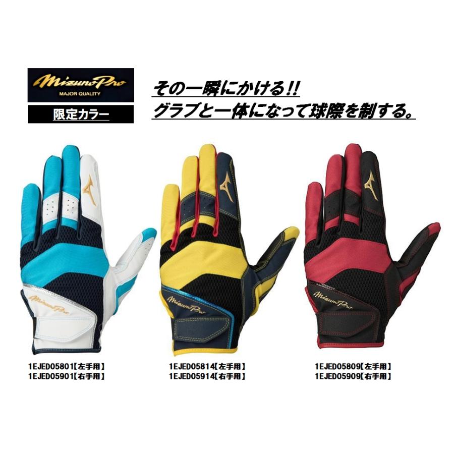 Mizuno Pro ミズノプロ 守備手袋 限定カラー 1EJED058 1EJED059 刺繍 
