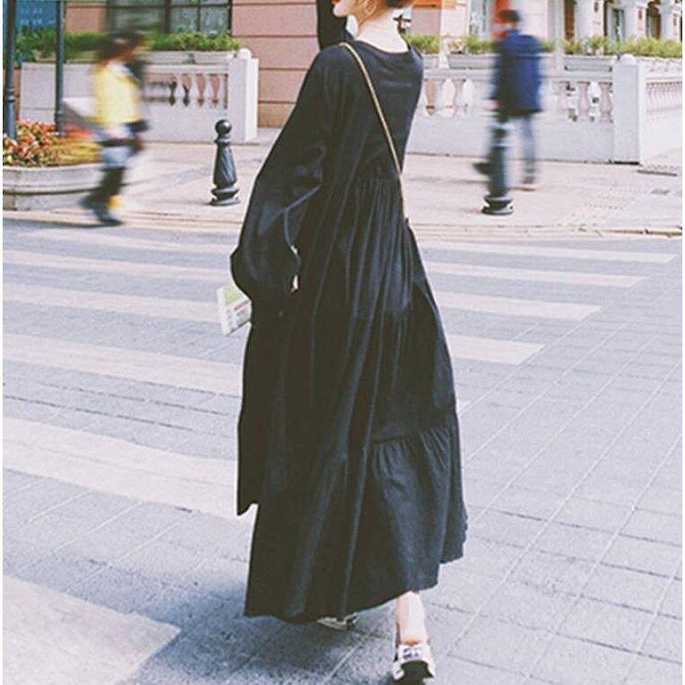 ワンピース チュニック 安心 保証 ワンピース レディース ロング ワンピース ロング丈 マキシ丈 長袖 ワンピ 無地 体型カバー ゆったり シンプル ロングワンピ かわいい 春 夏 秋 Yaddooazvn Www Sakphotography Com