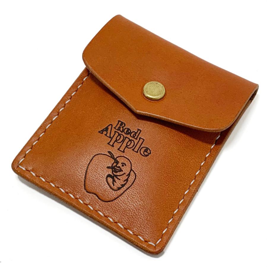 レッドアップル「RED APPLE」ロゴ 焼印 レザー 携帯灰皿 （小物入れ
