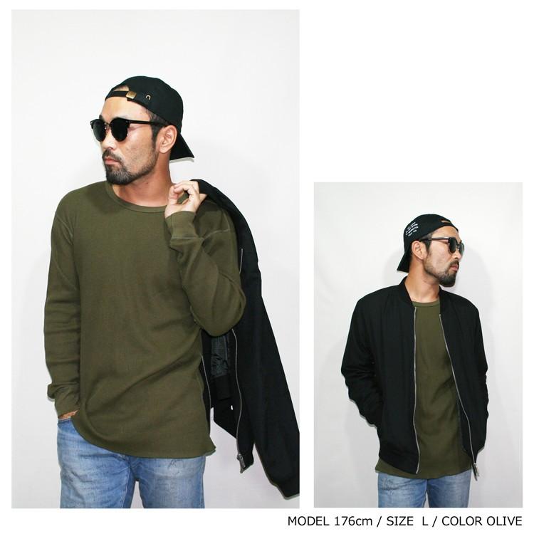 綿100％ 育つサーマル (ワッフル）ロングスリーブ Tシャツ カットソー