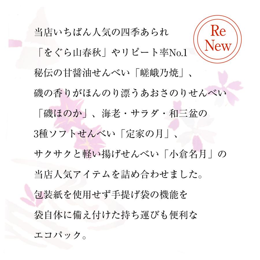 数量限定】人気商品9種20袋 小倉山荘 菓撰 エコパック（係数8）―のし