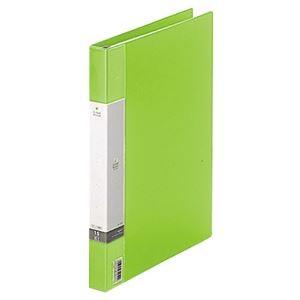 (まとめ) リヒトラブ リクエスト クリヤーブック(クリアブック)(ポケット交換タイプ) A4タテ 30穴 15ポケット付属 背幅25mm 黄緑 G3801-6 1冊 〔×5セット〕