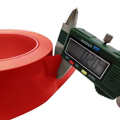 セーフラン 厚手PVCラインテープ 赤 幅100mmx 22m 厚0.2mm はく離紙なし 樹脂芯 PVC