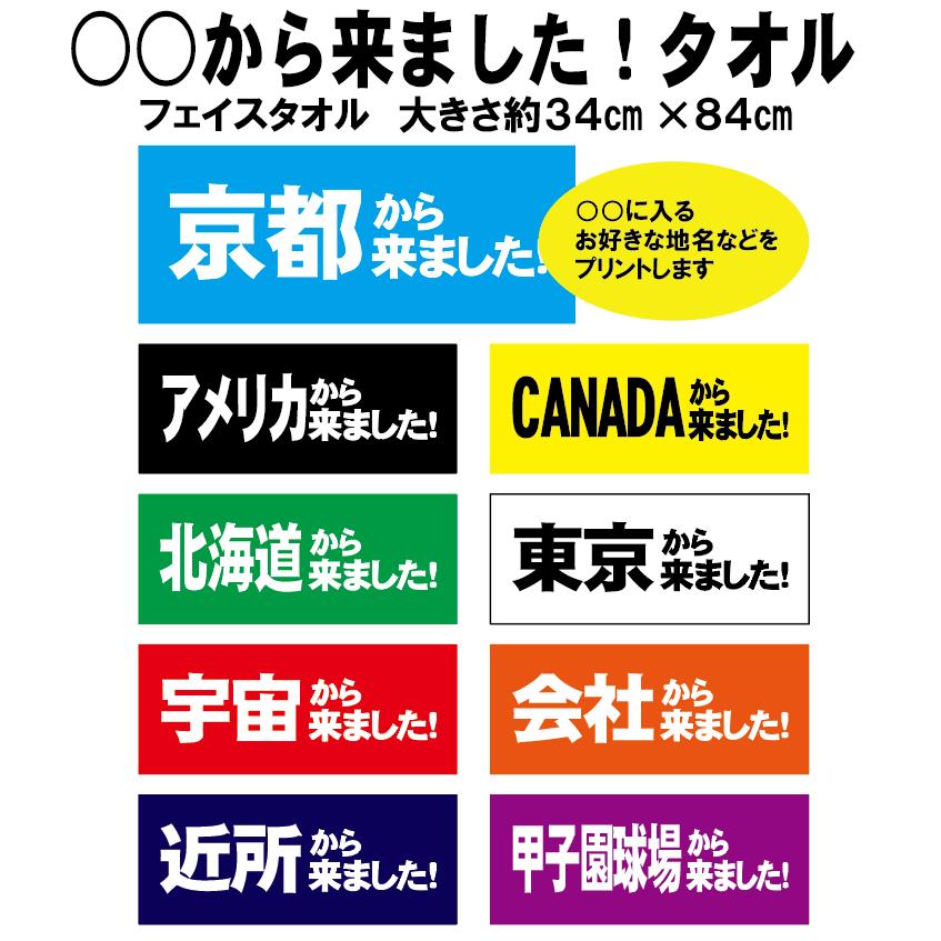 から来ました オリジナルタオル 名前 ネーム 野球 スポーツ 応援タオル