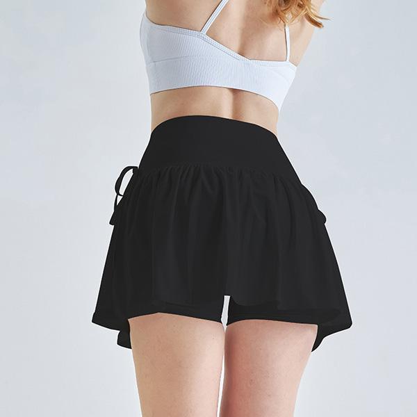 黒フレアスカート ショートパンツ付き ☆(B級品)(訳有り)(返品不可)パンツ付きバレエスカート フレアスカート