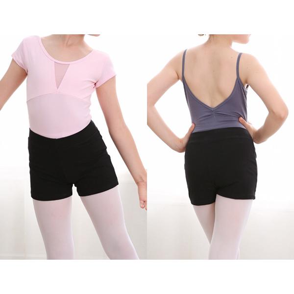 バレエショートパンツ ブラック/黒 レオタード用 子供から大人用