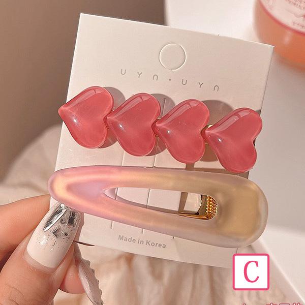 ピンクのヘアクリップ2から3個入り1セット ヘアクリップ ワニ口 髪どめ