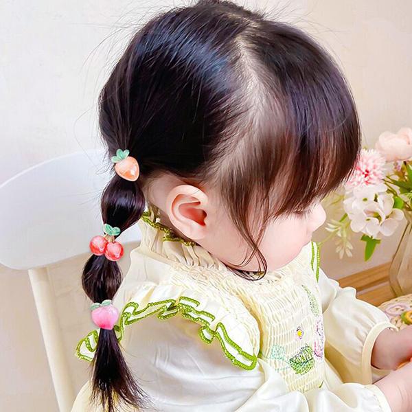 ヘアゴム2本セット グリーンアップル キャロット スイカ ピーチ
