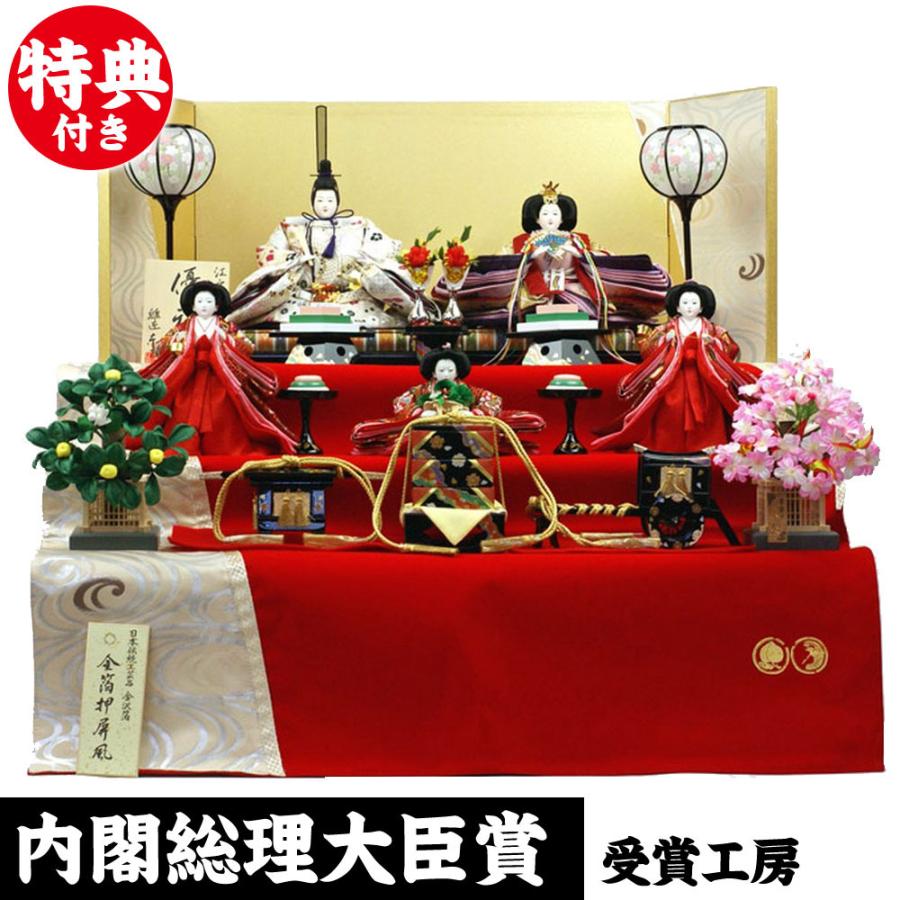 ギフト 雛人形 ひな人形 三段飾り 五人飾り 人形工房天祥 限定オリジナル 衣装着雛人形 雛 三五親王芥子官女 三人官女付 雛祭り ひな祭り 初節句 人形広場 Wantannas Go Id