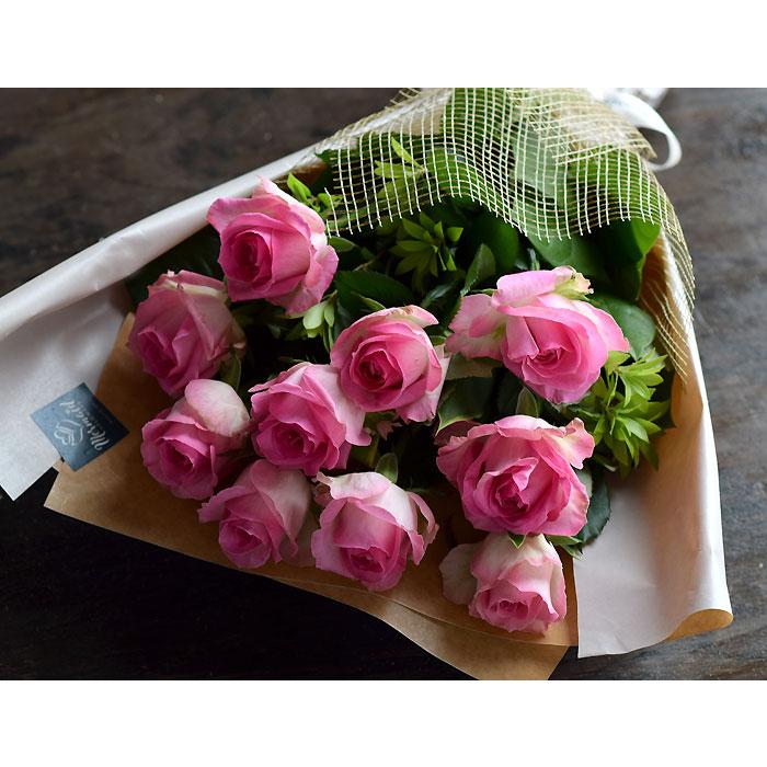 花 ギフト バラ 花束 ピンク１０本 結婚記念日 ギフト プレゼント お祝 送料無料 卒業 送別 退職祝い | プリティ マーメイド | 03