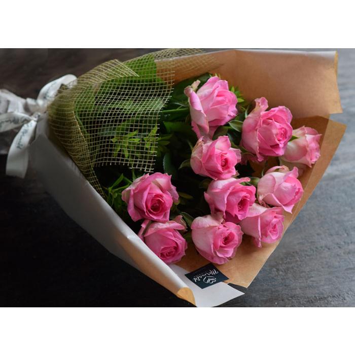 花 ギフト バラ 花束 ピンク１０本 結婚記念日 ギフト プレゼント お祝 送料無料 卒業 送別 退職祝い | プリティ マーメイド | 04