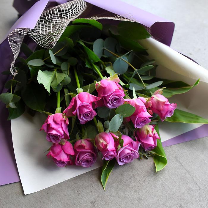 花束 ムラサキ バラ10本 薔薇 誕生日 卒業 送別 退職 結婚 記念日 お祝い お祝い 送料無料 | プリティ マーメイド | 03