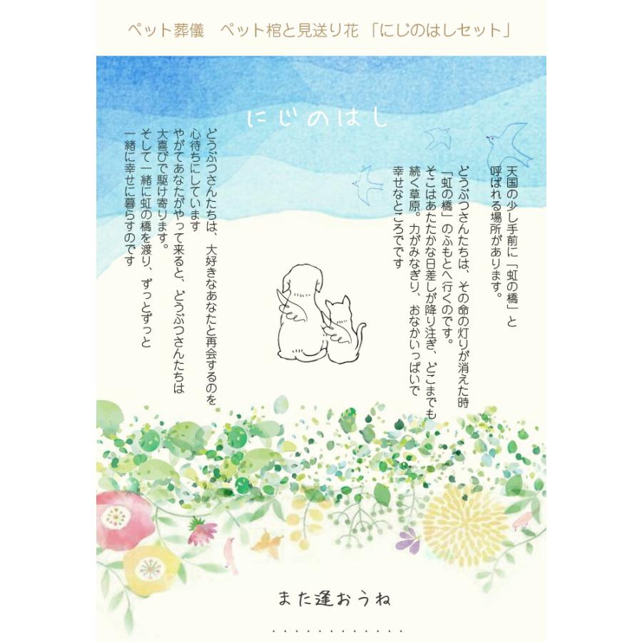 ペット棺 虹の橋セット ほほえみ 棺桶 ペットロス 即日手配 ペット棺 段ボール棺 ペット葬 ペットのお葬式 ペット火葬 お別れ花 ペット供養 納棺 虹の橋 | プリティ マーメイド | 04