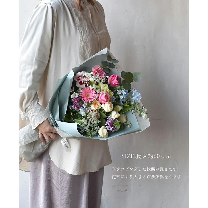 母の日 花束 生花 誕生日 フレンチスタイル ブーケ 花 フラワー ギフト 誕生日 お母さん 結婚 送別 退職 定年 バラ 華やか 上品 ギフト 記念日 プレゼント | プリティ マーメイド | 15