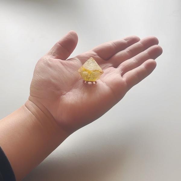 蓄光タイプ】龍神のすず 黄龍｜暗闇で光る盛り塩オーブ｜シトリン