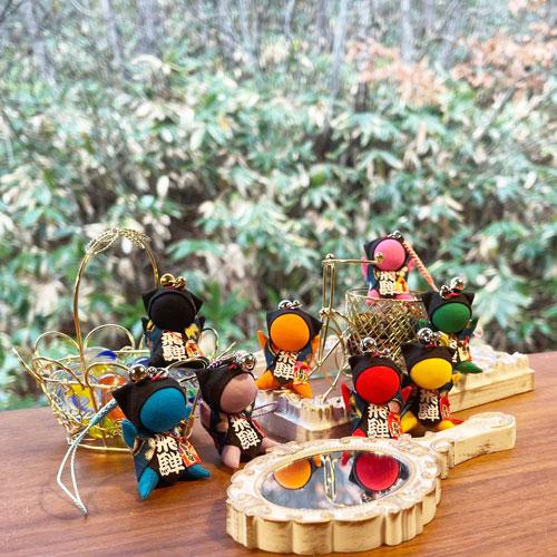 サガ２　秘宝伝説　マスコットストラップ　セット おはなもあな 限定販売】ご祈祷済み さるぼぼ 同色 2個セット 開運 鈴