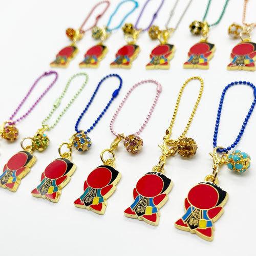 飛騨高山さるぼぼ 誕生石 さるぼぼ ラインストーン チェーン付き 12月