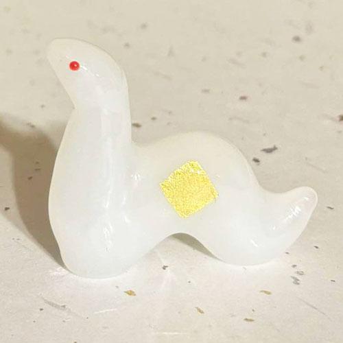 金箔入り 蛇（へび）巳 2025 白ヘビ 白蛇 置物 厄除け 厄年